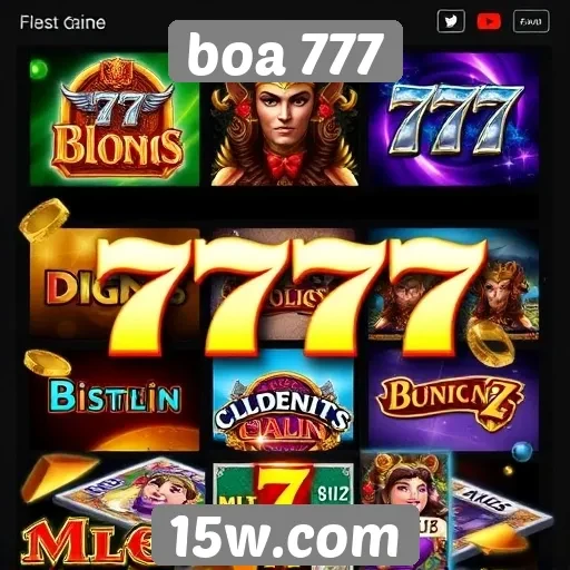 Diversidade de jogos disponíveis na plataforma boa 777