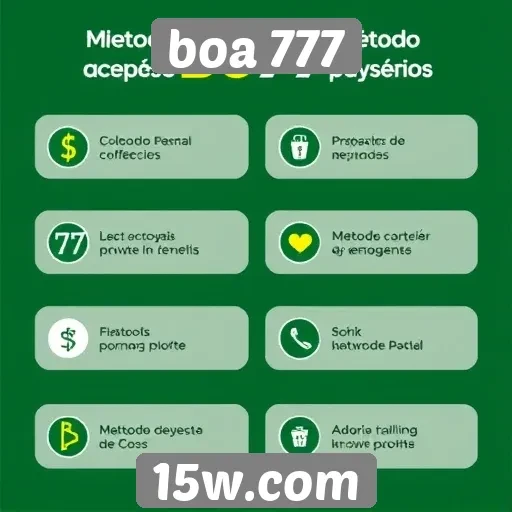 Métodos de pagamento aceitos no boa 777