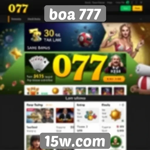Interface do usuário no site boa 777